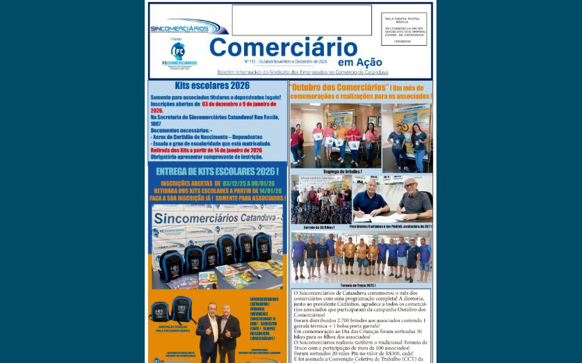 Informativo do Sincomerciários de Catanduva é entregue à categoria