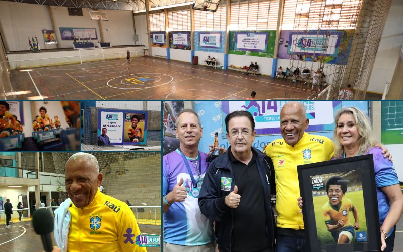 Dadá Maravilha agradece homenagem recebida na 14ª Copa Estadual de Futsal