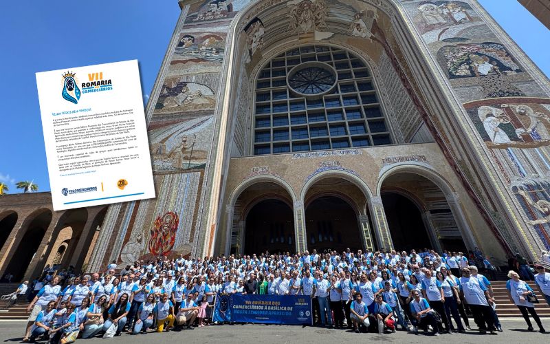 ‘Carta dos Comerciários’ é lida na VII Romaria e distribuída aos romeiros