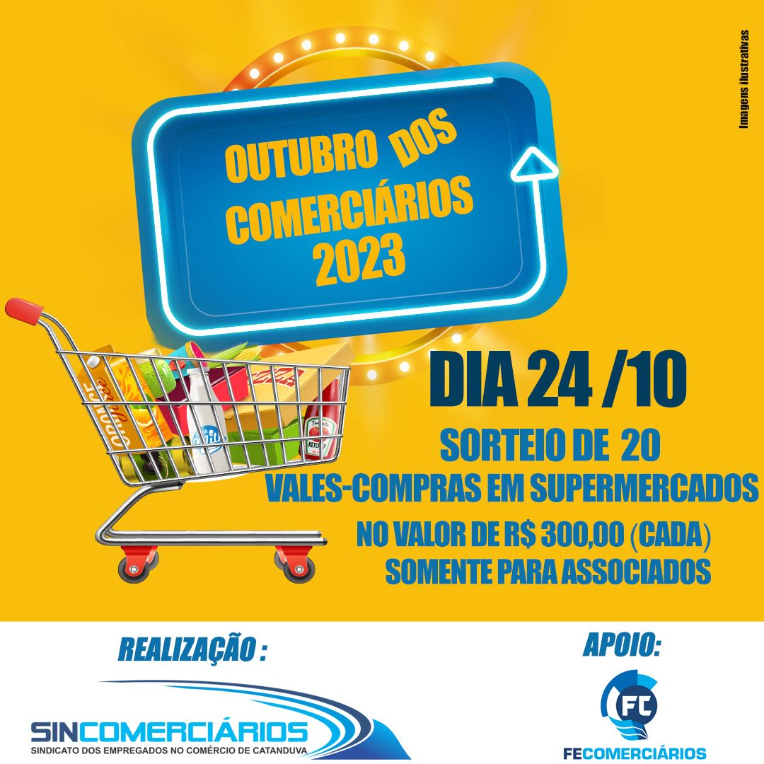 No Mês dos Comerciários, Sincomerciários sorteou 20 vales-compras
