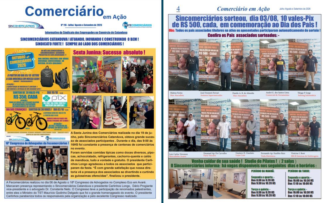 Sincomerciários Catanduva publica  nova edição do jornal ‘Comerciário em Ação’