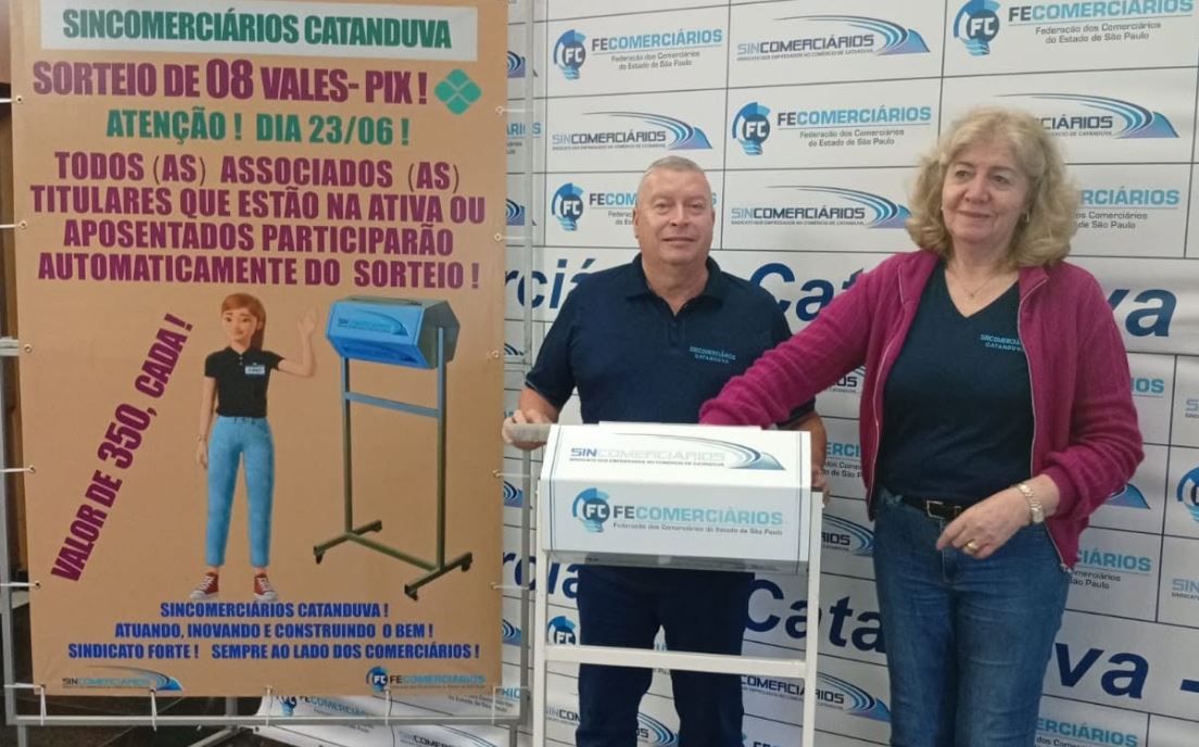 Sorteio do Sincomerciários de Catanduva premia oito associados com Vales-Pix