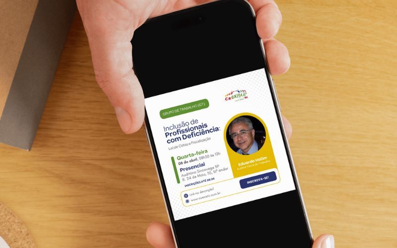 Inscrições para encontro sobre ‘Inclusão de Profissionais com Deficiência’ vão até o dia 6 de abril