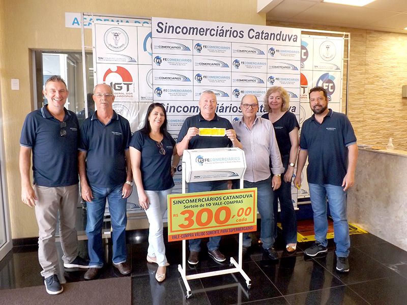 Sincomerciários Catanduva sorteia R$ 3 mil em vales-compras aos associados