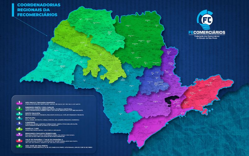 Seis Regionais da Fecomerciários têm novos coordenadores e adjuntos