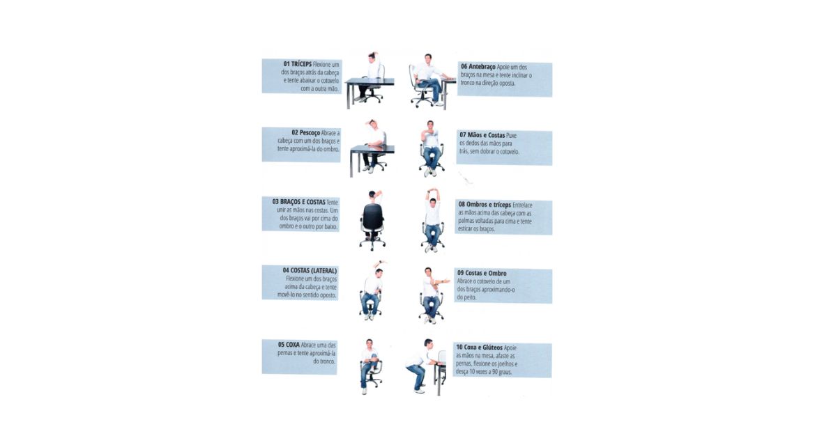 Exercícios físicos no trabalho melhoram a saúde e o desempenho