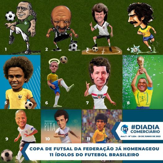 Copa de Futsal da Federação já homenageou 11 ídolos do futebol brasileiro
