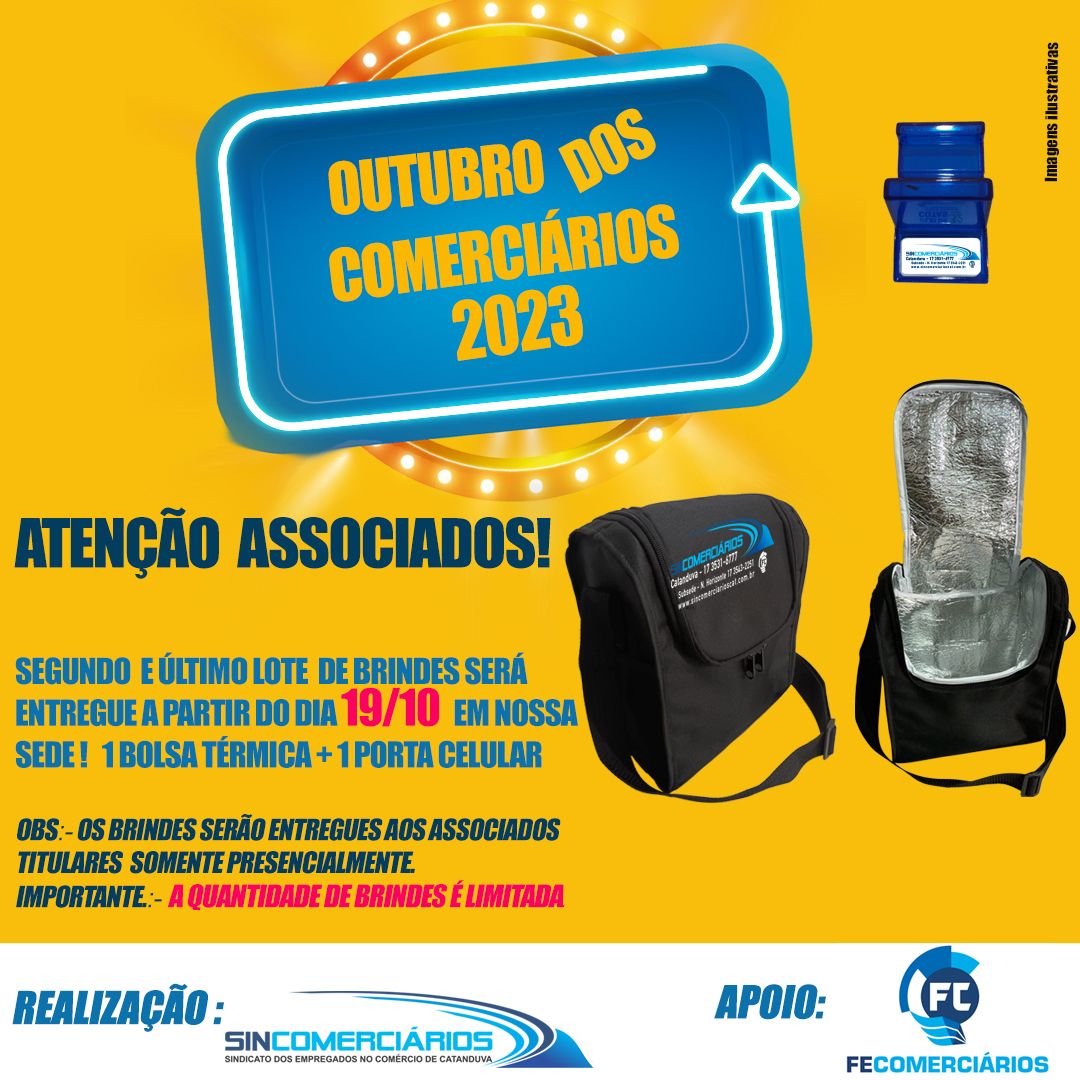 Entrega segundo lote de brindes aos associados do Sincomerciários termina em outubro