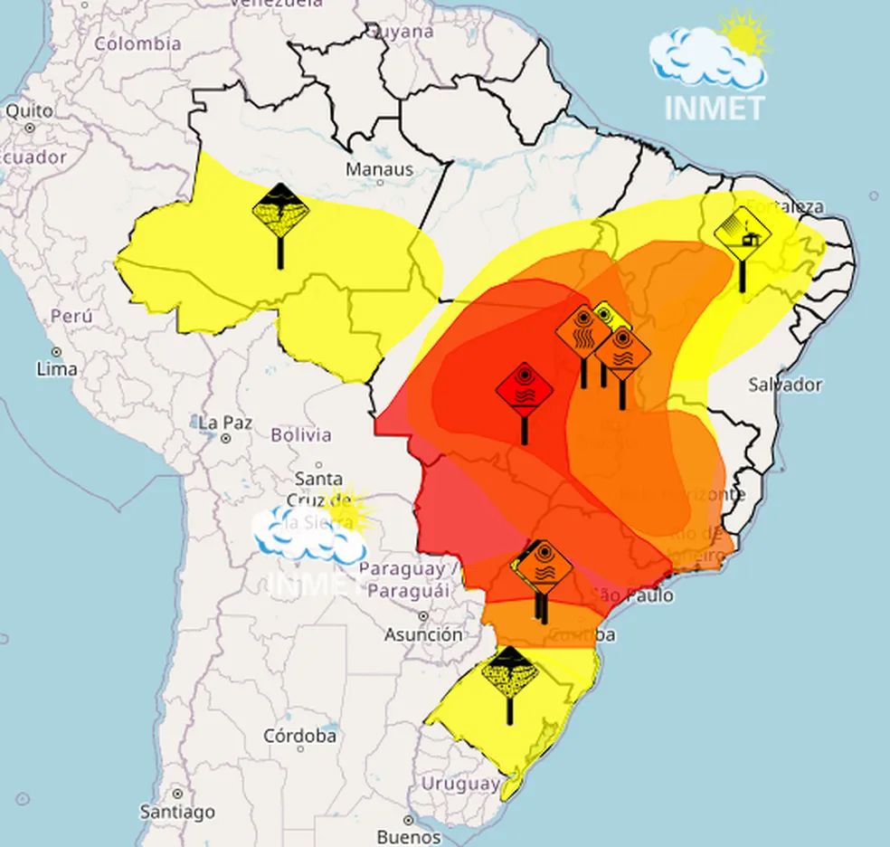 Onda de calor: Inmet emite alerta vermelho de grande perigo para nove estados