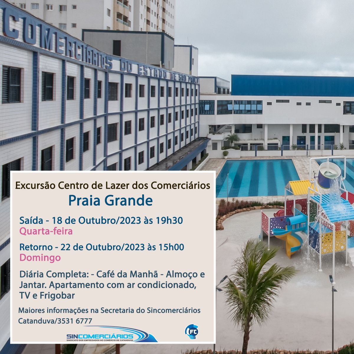 Sincomerciários Catanduva realizará excursão para  Praia Grande 