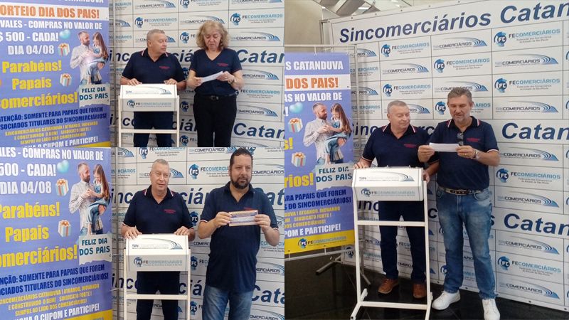Sincomerciários de Catanduva faz sorteio de 10 vales-pix em comemoração ao Dia dos Pais